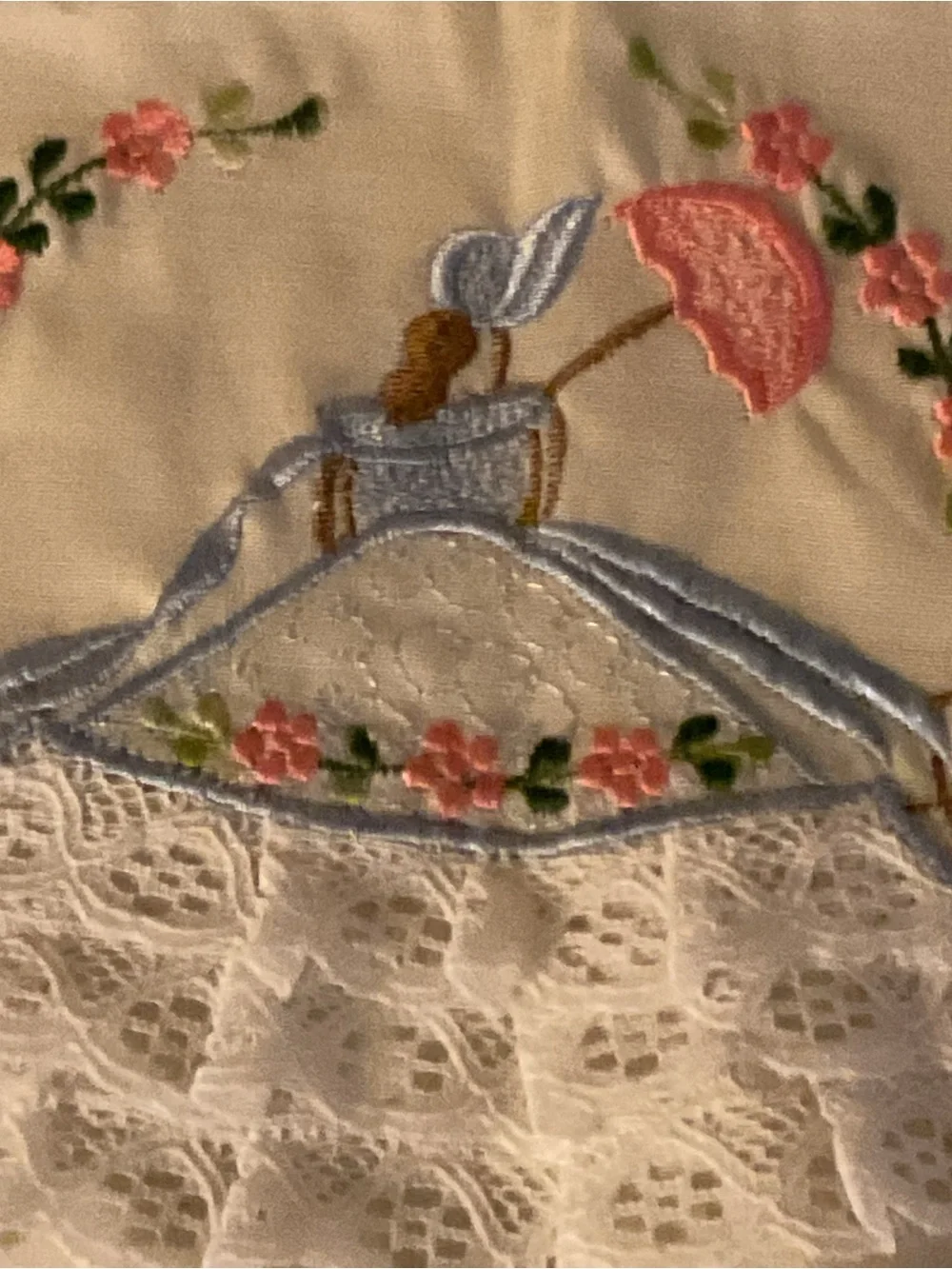 Vintage two hand crafted needlepoint embroidered pillow cases